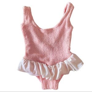 Hunza G Baby Denise Frill Swim in Pink Soda OS